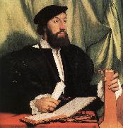 HOLBEIN, Hans the Younger Unknown Gentleman with Music Books and Lute sf France oil painting artist